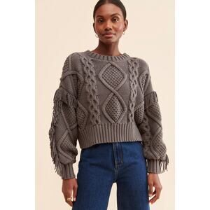 LINE & DOT Jasper Fringe Sweater Size S NWT Retail $113 Tuckernuck